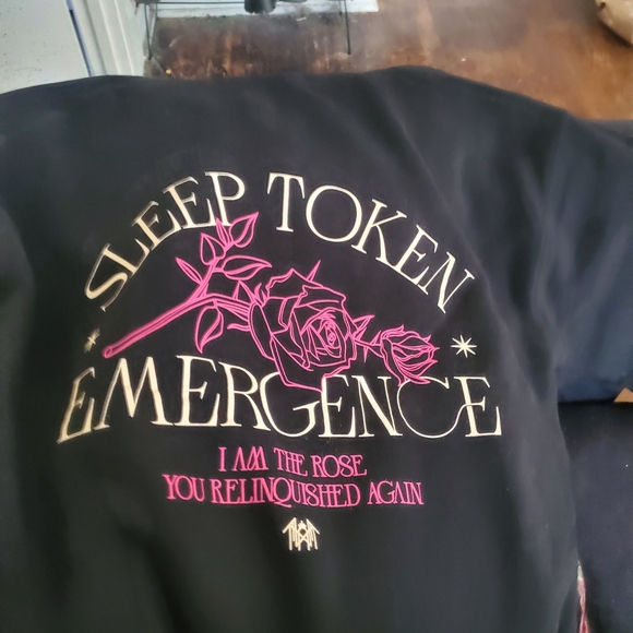 Black and Pink Sleep Token Emergence Rose Sweatshirt LARGE - Picture 9 of 12